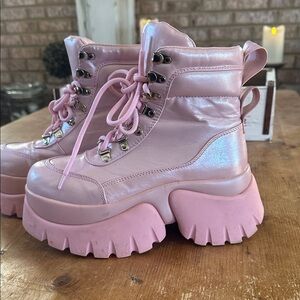 Dolls Kill x KOI PINK gooey platform boots size UK 5 / US 7